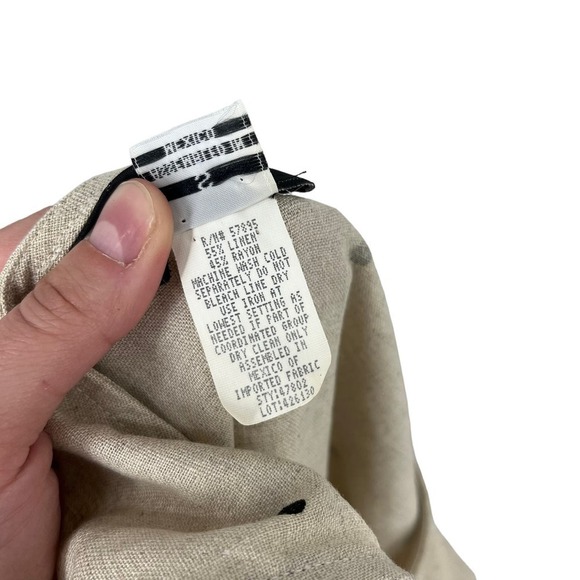 Vintage 90’s Requirements Maxi Dress Linen Blend Polka Dot Small - Picture 10 of 10